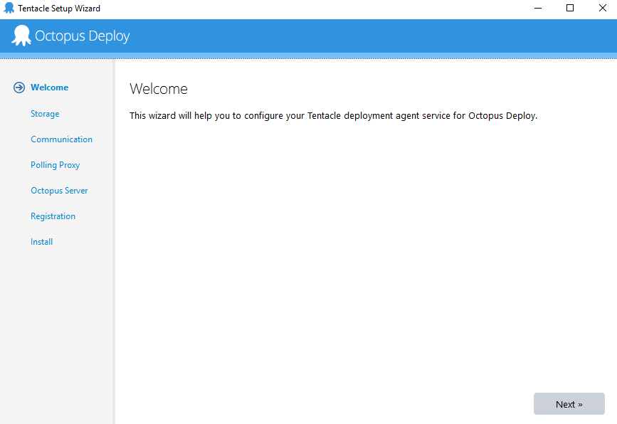 Octopus Deploy Setup Wizard Welcome Screen